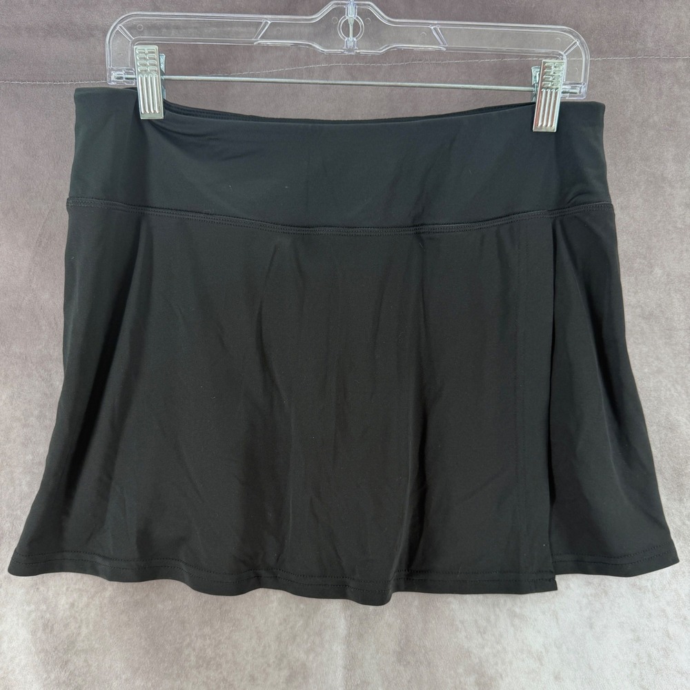 Champion C9 Duo Dry+ Womens Black Athletic Skort Back Zip Pocket Size L Exercise
